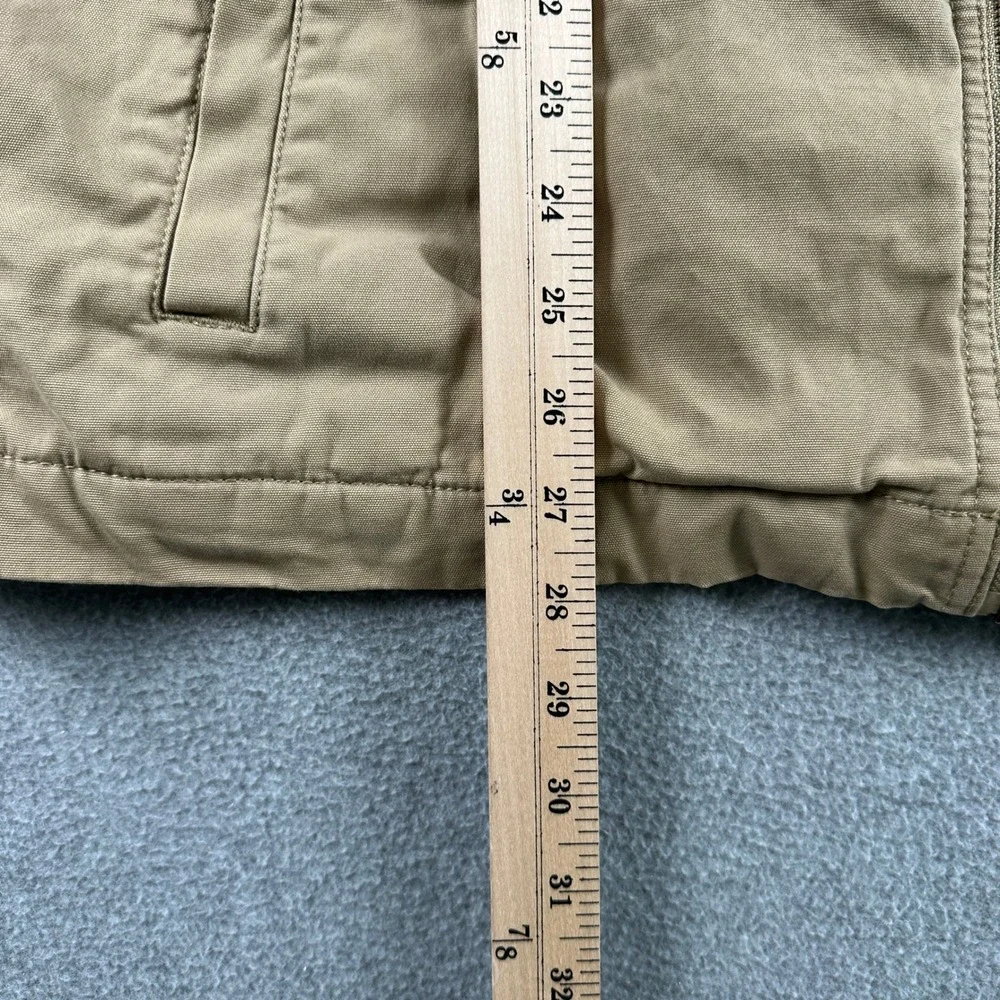 Eddie Bauer Jacket Mens L Tan‎ Canvas Full Zip Corduroy Lined Workwear Outdoor